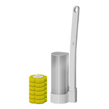 Disposable Toilet Cleaning System - 2025 Upgrade Wand With 6 Refills, Wall Mounted Brush Holder