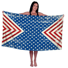 Strandhanddoek met Amerikaanse vlag, 27x55 inch (70x140 cm), USA Patriot microvezel zwemhanddoek, zwemhanddoeken voor volwassenen.