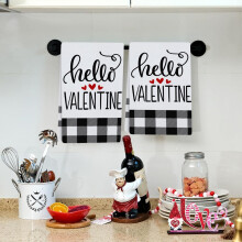 Torchon de cuisine multicolore Saint-Valentin, ultra doux, résistant et absorbant, 60 x 40 cm, idéal pour la cuisine, la pâtisserie et la