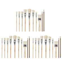 Mop Brush for Acrylic Painting,30 PCS Glaze Brushes for Pottery Goat Hair Blend Mop Brush Set for Pottery Acrylic Paint