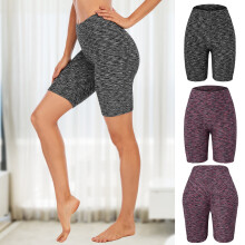 Dames yogabroek met vijfpunts tailleband en billenliftend effect, anti-cellulitis workout shorts met textuur voor hardlopen, fietsen, tafeltennis,