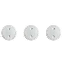 3X Circular Non Slip Inspection Hatch-Boat Hatch Deck Plate with Detachable Cover for RV Marine Boat Kayaks-4Inch White