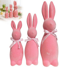 Virenlux Easter Bunny Decor Set of 2 Resin Rabbits Holding Carrots – Spring Home Decor, Tabletop Centerpieces, Gift (Compatible with Easter Themes)