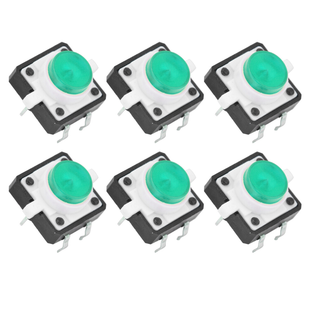 20Pcs Green 12X12x7.3mm Tactile Push Button Switch Momentary Led 3781377031411