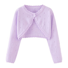 Offener Bolero-Strickcardigan für Mädchen mit Knopfverschluss, langen Ärmeln – Geeignet für Kinder von 1-7 Jahren