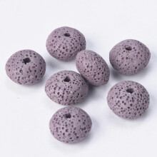1 Strand Rondelle 8x5mm 10x6mm Natural Volcano Lava Stone Beads Lot DIY Jewelry-Purple-10x6mm (32pcs)
