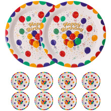 Colorful Paper Plates Set 10pcs, Sturdy Disposable Dinner Plates for Parties, Picnics and Festivals