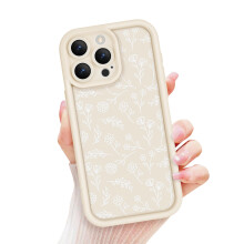 Case for iPhone 15 Pro Max Floral Silicone Cover with Full Camera Protection AntiSlip Soft Grip Design