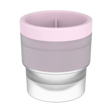 Stackable Circular Ice Hockey Mold – Round Ice Cube & Large Ball Maker with Lid, Easy-Release for Cocktails, Tea, Coffee; Compatible with Standard