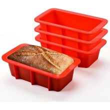 Mini Loaf Pan, Silicone Bread Loaf Pan Nonstick Set of 4 for Baking Bread, Toast, Brownie Loaf Pan, Cake, Soaps