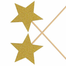 Sogni di notte stellata, 50 pezzi di decorazioni a tema principessa, eleganti decorazioni per cupcake con stelle scintillanti dorate glitterate,