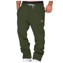 Father's Day Gift Plus Size Men'S Fashion Casual Solid Color Zipper Pockets Elastic Rope Casual Pants