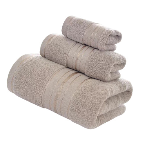 Serviette de bain en coton doux, serviette à main-marron clair