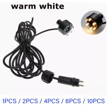 1/2/4/8/10 peças Anel de luz subaquática de 6 LEDs para fonte, lago ou jardim (sem adaptador CA)