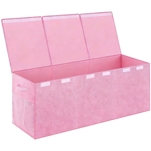 Spacious Childrens Cloth Toy Storage Unit With Removable-Pink