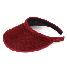 (Red)05 Colors Sun Visors for Women Men, Moisture Wicking UV Protection Sport Cap, Long Adjustable Hat for Golf Cycling