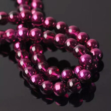 4mm 6mm 8mm Round Metallic Color Plated Smooth Crystal Glass Loose Beads lot-20#Metal Reddish Violet-4mm/100pcs