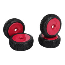 1/8 RC Off Road Tire Set 4PCS Red Durable Rubber Wheels Enhanced Traction for Buggy