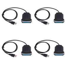 4X USB to Parallel 36 Pin Centronics Printer Adapter Cable