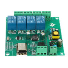 ESP8266 TråDlöS WIFI 4-Kanals ReläModul ESP-12F Wifi-Utvecklingskort för  AC/ 5V/8-80V StröMföRsöRjning