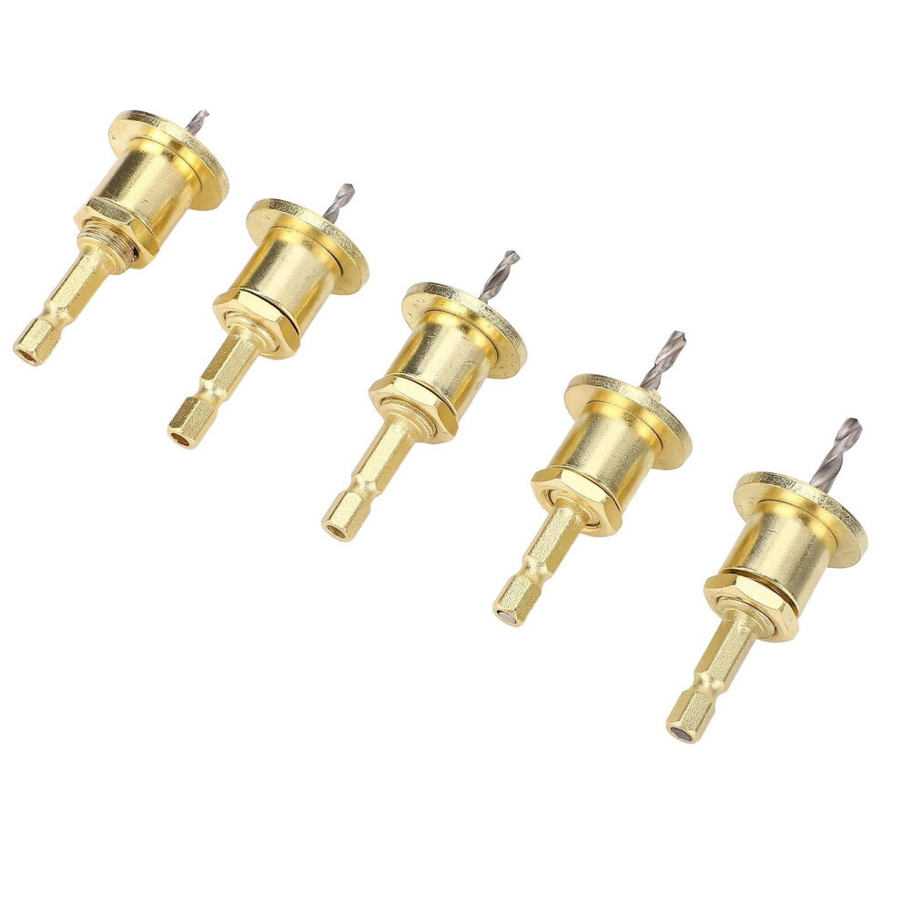 5ÂPiece 1/4" Hex Shank Countersink Drill Bit Set Â 2.8Â4 Mm Adjustable, 8 Mm Hole, HighâSpeed Steel, Versatile For Wood & Mdf 9028731959924