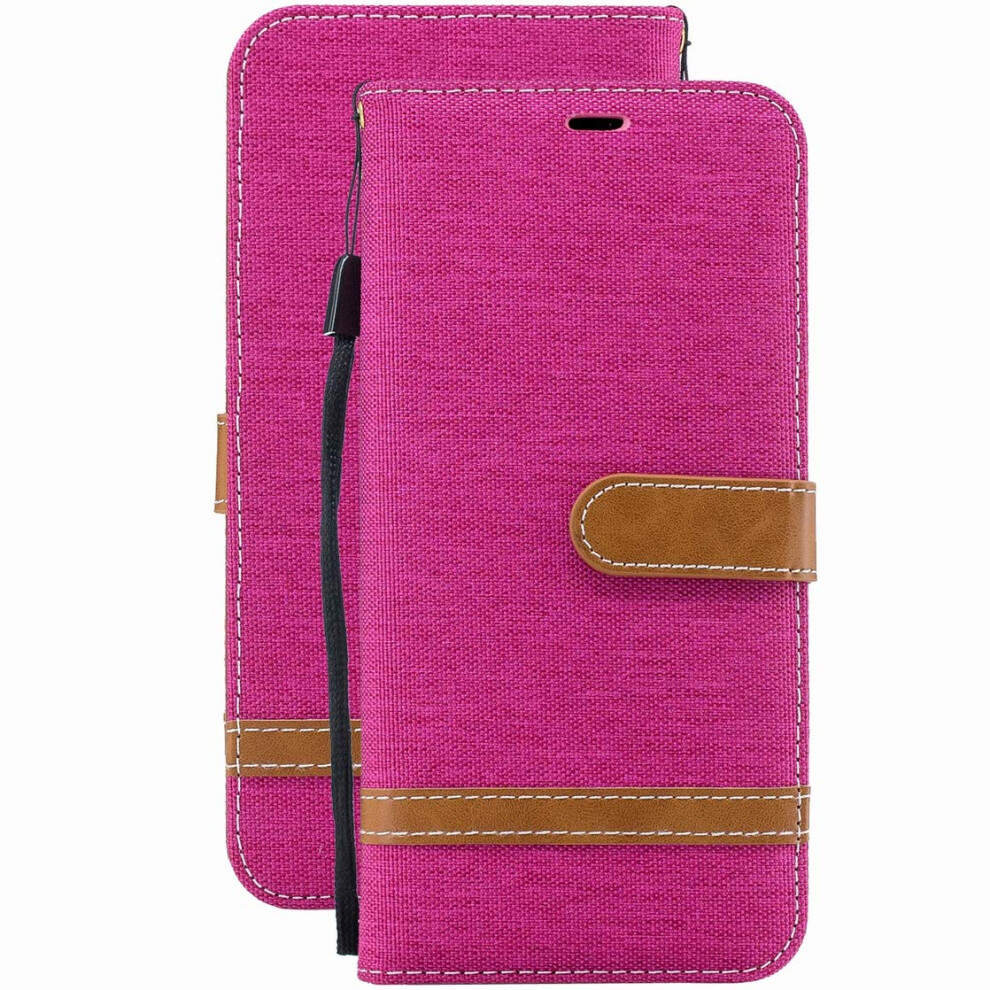 Wallet Case Pu Leather Flip Cover With Card Slots Magnetic Closure Stand For Samsung Galaxy A01 Pink 9092120187946