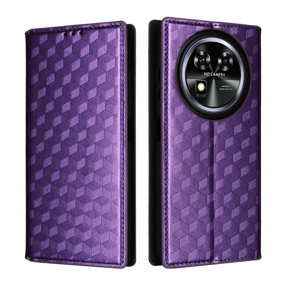 Leather Wallet Case Flip Cover With Shockabsorbing Tpu Shell And Precise Cutouts For Oukitel C37 Purple 9771547560999