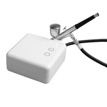Airbrush Pump, Nail Makeup Tattoo Airbrush Set, Model Cake Car Spray Paint Tool White EU Plug