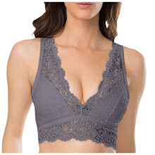 Push Up Lace Bra for Women Wireless Push Up Bralettes Grey L