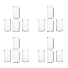 16 Pack Kan Vorm Glas Mode Water Melk Sap Eenvoudige Sap Cup Bier Glas Schudden Glas Dessert Cup Cola Mok, 400 ML