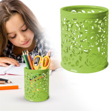 Pot à crayons pour moins de 5 $, ensemble de porte-crayons en maille, organisateur métallique rond et carré, base antidérapante pour bureau,