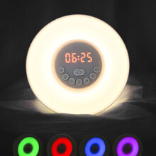 Smart Natural Wake-Up Light - Simulerar soluppgång och väckning med klockalarm, FM-radio och multifunktionella inställningar