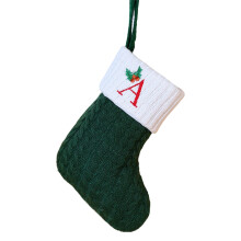 Kerstlettersokken, gebreide sokken met initialen, rood/groen/witte kerstdecoratie, schoorsteenmantelhanger, kerstboomhanger, gepersonaliseerd cadeau