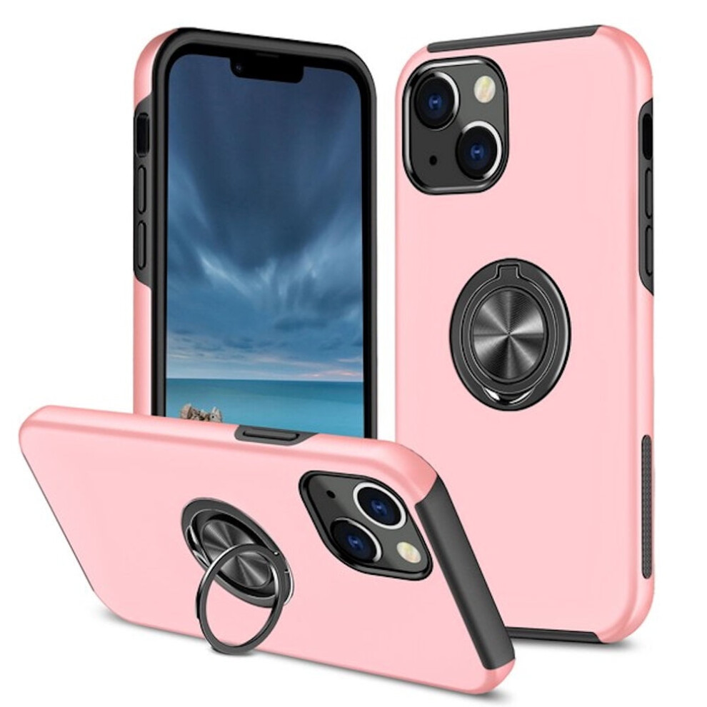 360 Rotating Ring Grip Hybrid Case For Compatible With Iphone 14 Plus - Pink 9479868136908