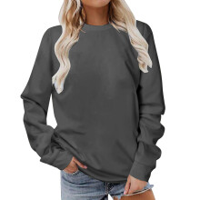 Damen-Sweatshirts mit Fleecefutter, einfarbige Pullover – warm, ohne Kapuze, Rundhalsausschnitt, lässige Herbst-Langarmshirts