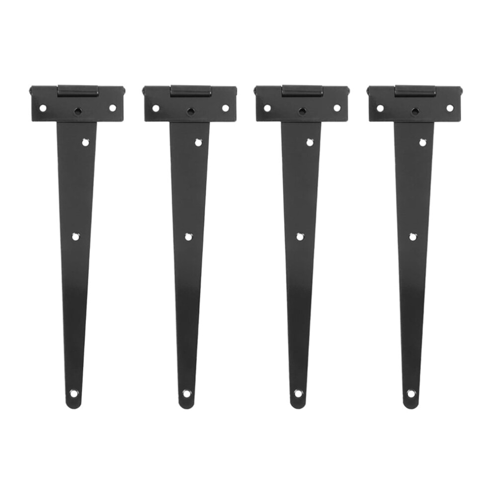 10 Inches T Strap Shed Hinge Gate Strap Heavy Duty Hinge Door Barn Gates Hinges Black Wrought Rust Proof 4Pcs 9028731221472