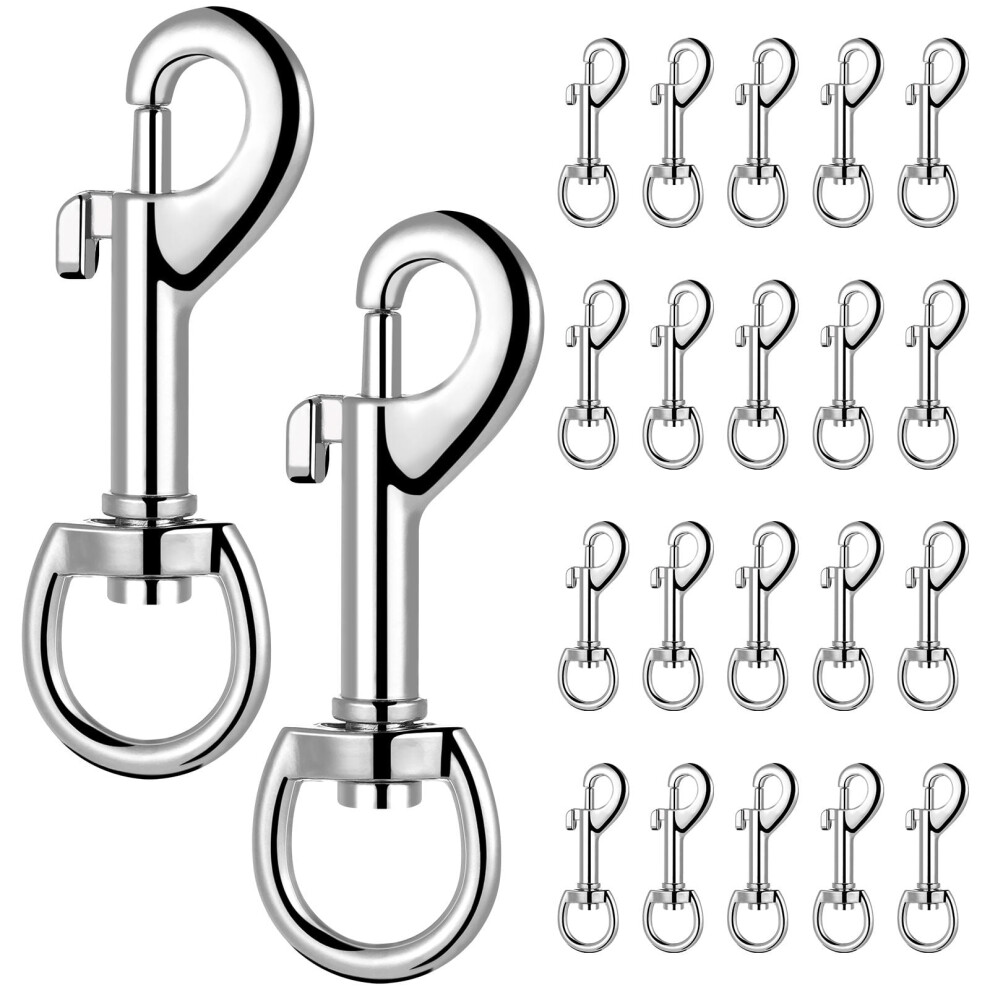 24 Pcs Swivel Snap Hooks Zinc Alloy Silver Connectors For Pet Leash And Keychain 9028731221489