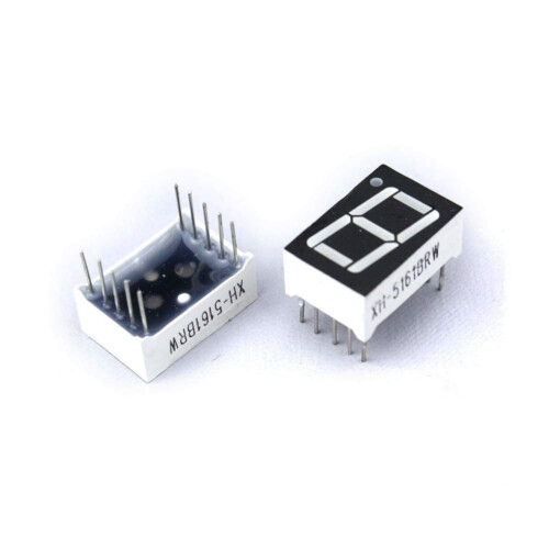 0.56" 1-Digit 7-Segment Display Common Cathode Red 1-Digit LED Display Digital Tube (4pcs)