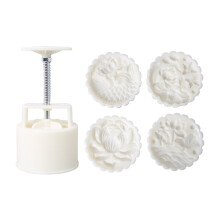 DIY 3D Mooncake Mold Set 150g Or 200g Flower Fish Patterns Moon Cake Mold Press Safe Cookie Mold for Mid-Autumn Festival
