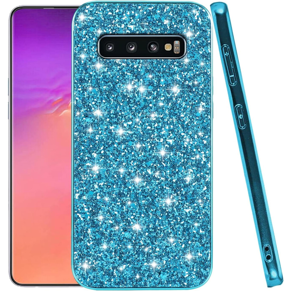Glitter Shockproof Case For Samsung Galaxy S10 Â Bling Sparkly Soft Tpu/Pc Cover, Thin Protective Cover (Compatible With Galaxy S10) Blue 9479868134768