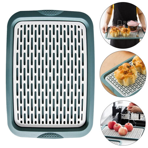 1Pack Water Draining Tray Plastic Drain Rack for Kitchen Organization