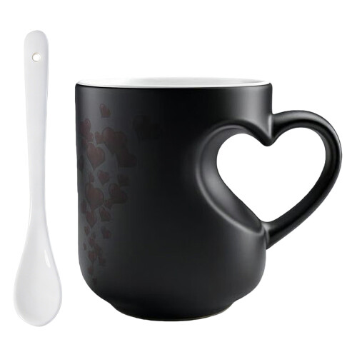 Surprise Magical Effect Ceramic Tea Cup 350ML with Spoon For