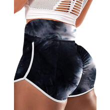 DODOING Yogashorts med mavekontrol og lommer til kvinder, høj talje, baldeløft, kompatibel med yoga/løb/træning