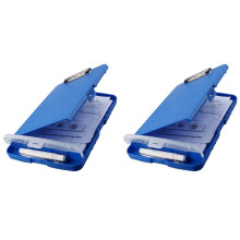 2X Klemmbrett-Organizer, Klemmbretter mit Stauraum, Klemmbrett für Krankenpflege, Faltbarer Aktenordner, Klemmbrett Aus Kunststoff (Blau)