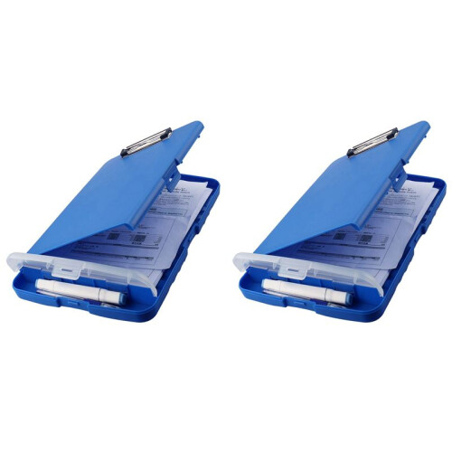 2X Clip Board Organizer Clipboards with Storage Nursing Clipboard Foldable File Folder Plastic Clipboard ()