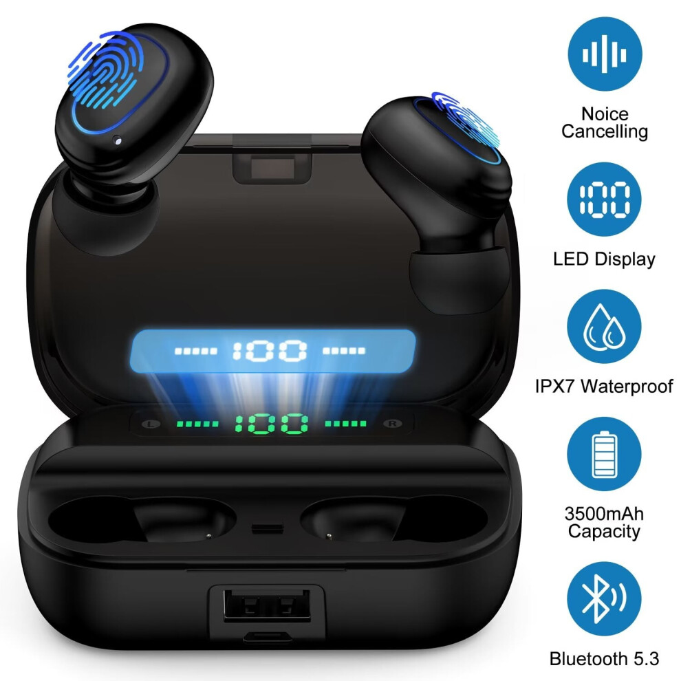 Wireless Earbuds Compatible With Iphone & Android, Bluetooth 5.2, Ipx7 Waterproof, 120H Playtime, Anc, 3500Mah Case 9028731254661