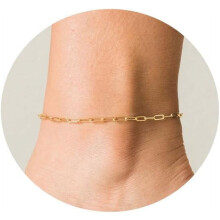 Verstellbares, 18 Karat vergoldetes Perlen-Fußkettchen für Damen