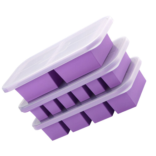 Paquet de 12 plateaux de congélation flexibles de qualité-Violet