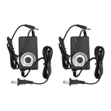 2X AC to Adapter 12V 2A Adjustable Power Supply Motor Speed Controller with US Plug for Electric Fan and Pump
