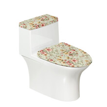 Soft & Breathable Flower Leaf Toilet Lid Covers, 2 PCS, Polyester, Elastic Bottom, Universal Fit, Compatible with Most Toilet Bowls